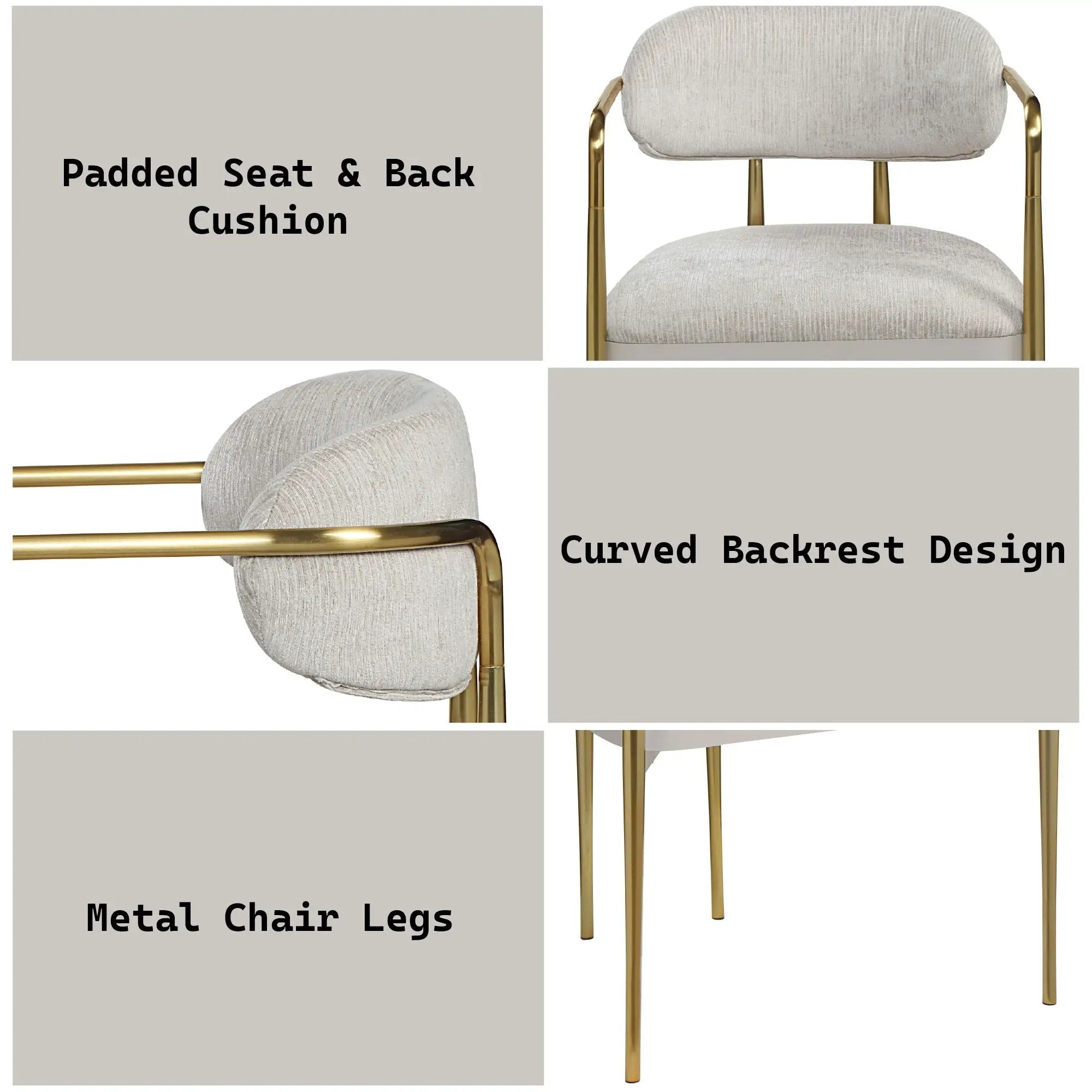 Zayn - Arm Chair (Set of 2) - Beige / Gold by HouseOfZazla