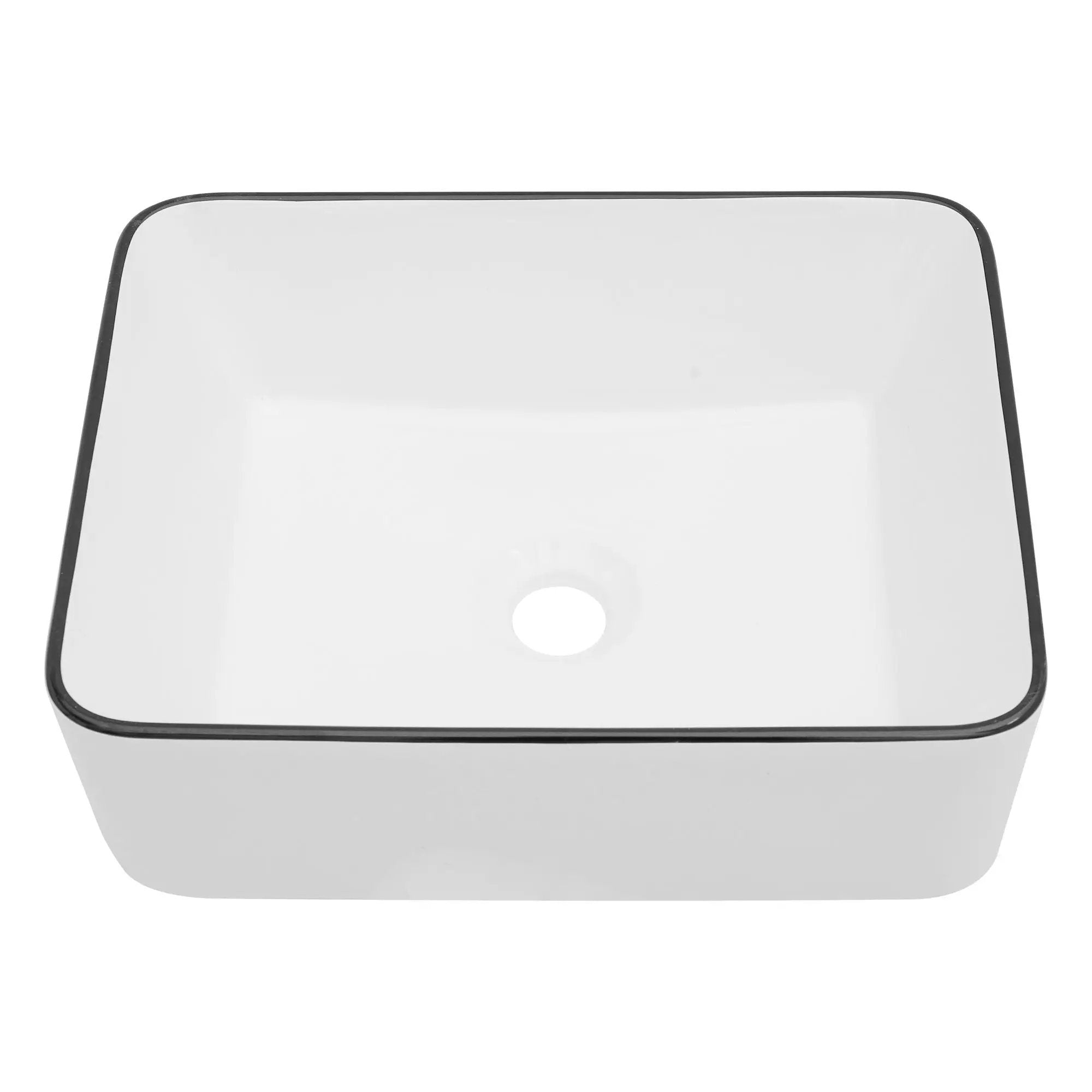 Modern European Style Ceramic Rectangular Vessel Bathroom Sink by HouseOfZazla