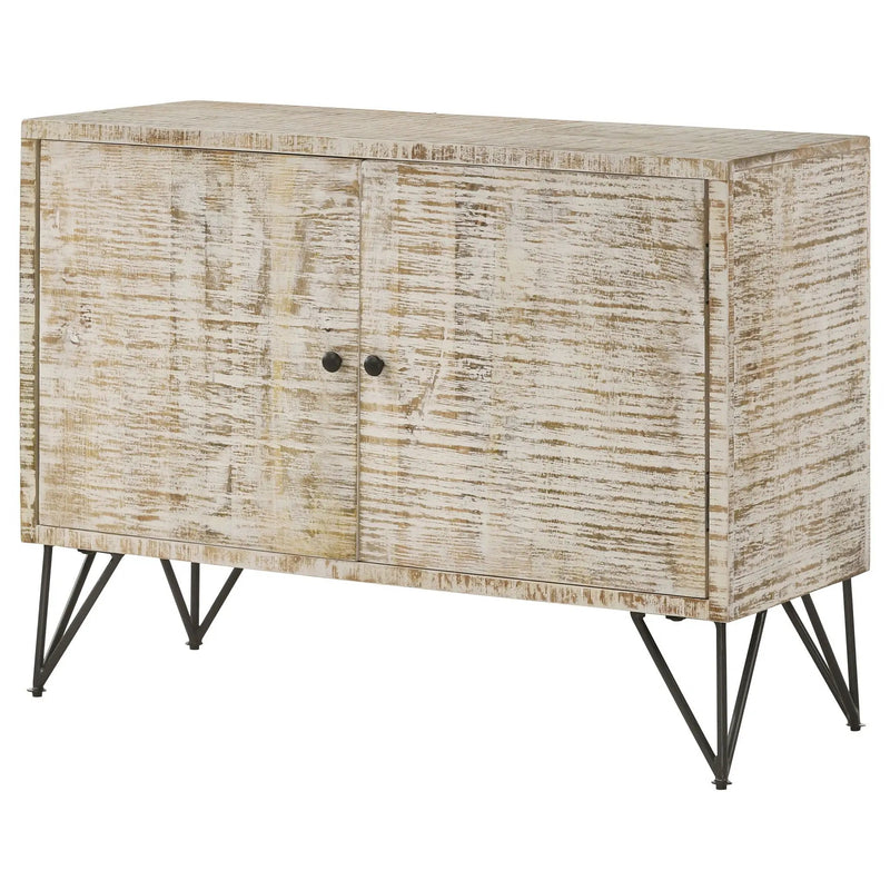 Eileen 2-door Wood Storage Accent Cabinet White Washed by Unique Piece Furniture