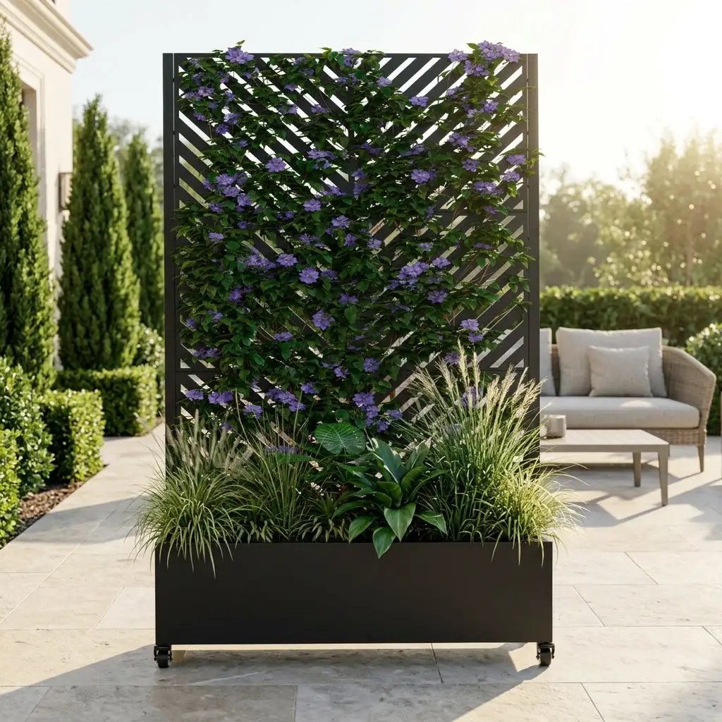 Metal Planter Box with Trellis by HouseOfZazla