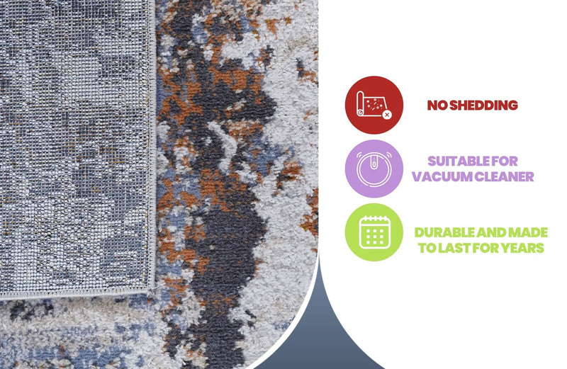 Payas - 6' X 9' Abstract Area Rug - Ivory / Blue by HouseOfZazla