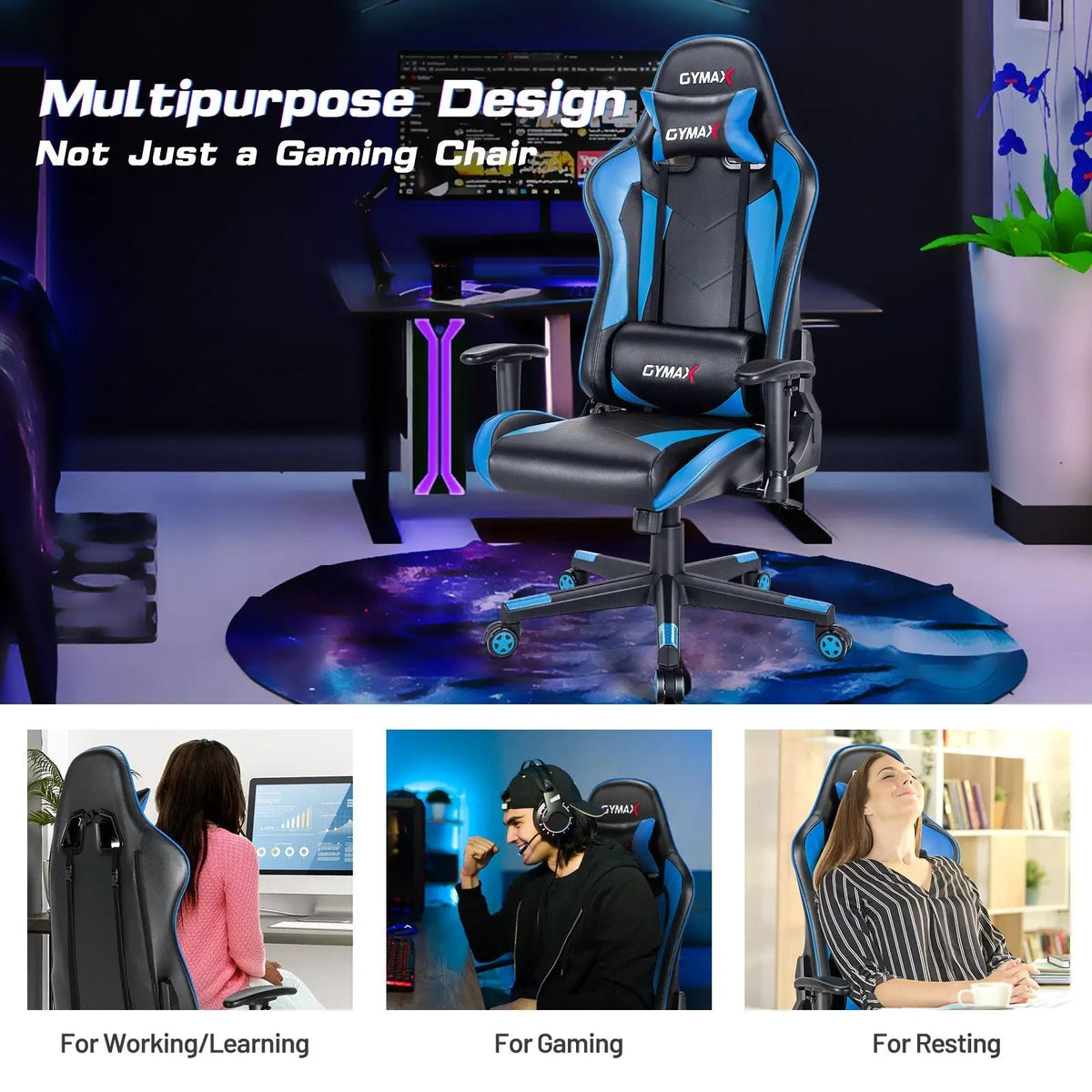 Gaming Chair Adjustable Swivel Racing Style Computer Office Chair, photo 18 of 24