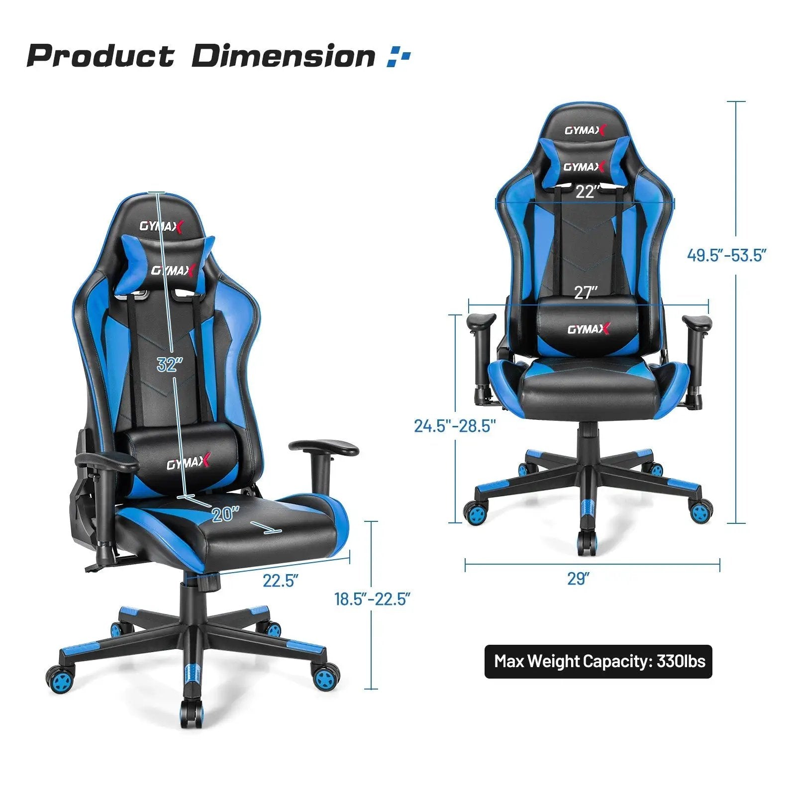 Gaming Chair Adjustable Swivel Racing Style Computer Office Chair by DirectDeals