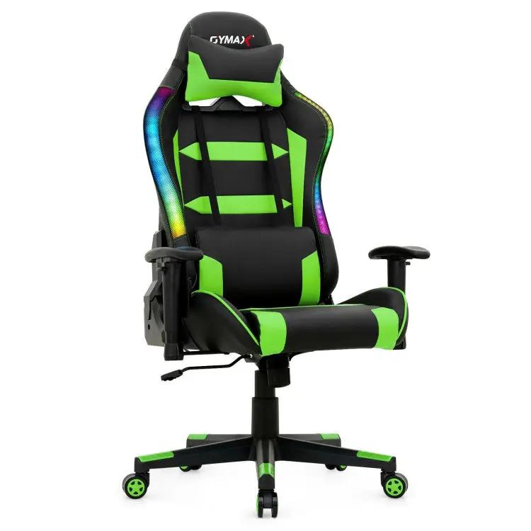 Adjustable Swivel Gaming Chair with LED Lights and Remote, photo 11 of 32