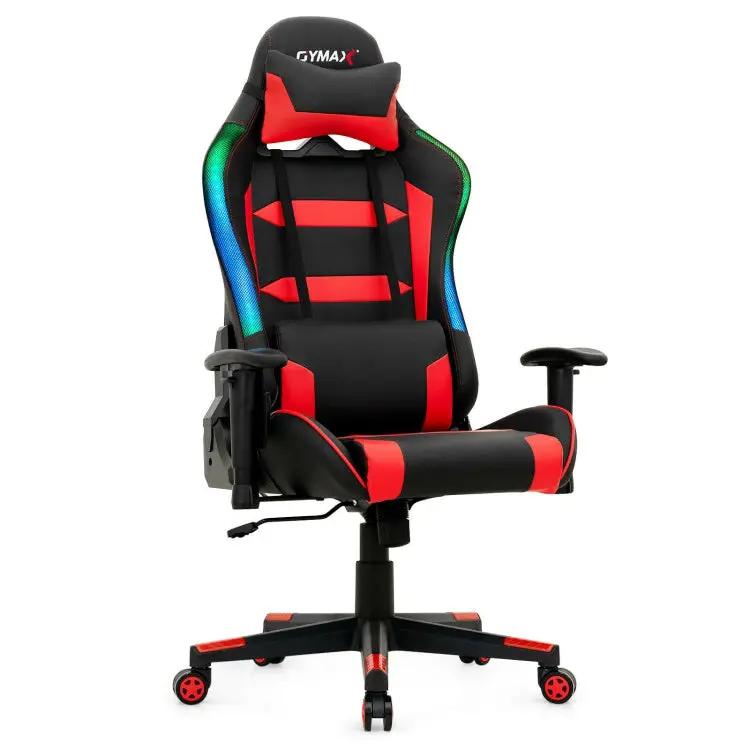 Adjustable Swivel Gaming Chair with LED Lights and Remote by DirectDeals