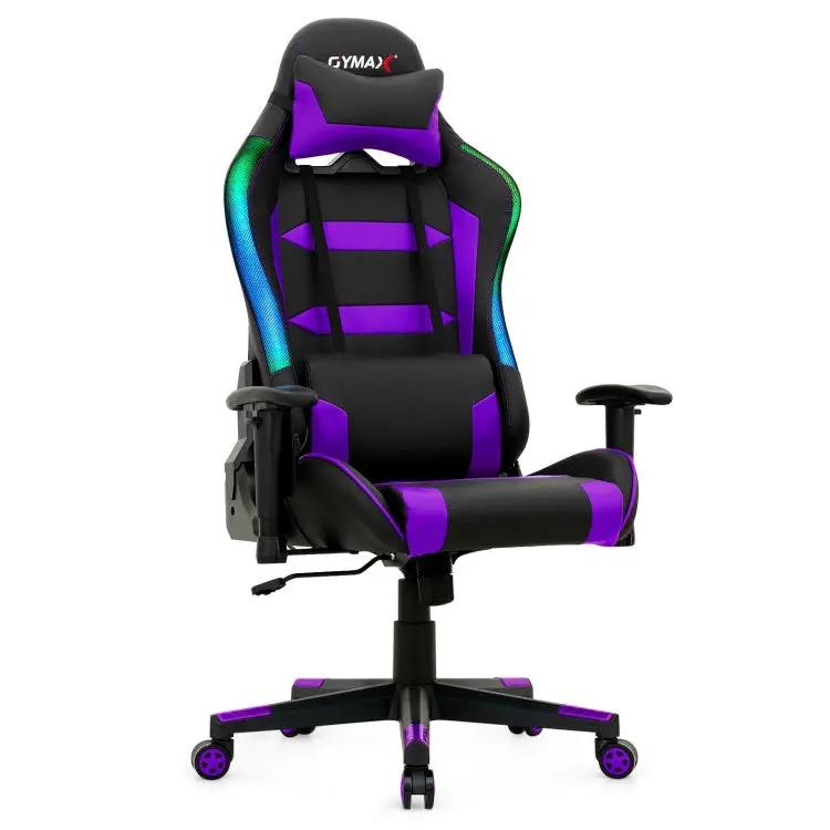 Adjustable Swivel Gaming Chair with LED Lights and Remote, photo 12 of 32