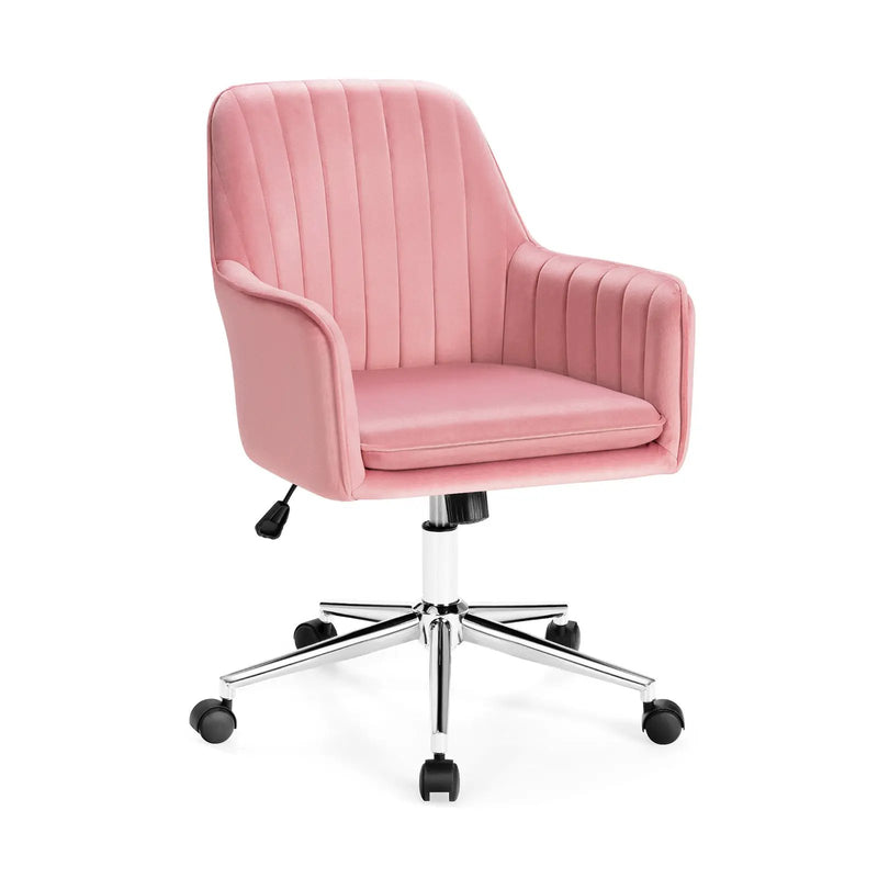 Velvet Accent Office Armchair with Adjustable Swivel and Removable Cushion by DirectDeals