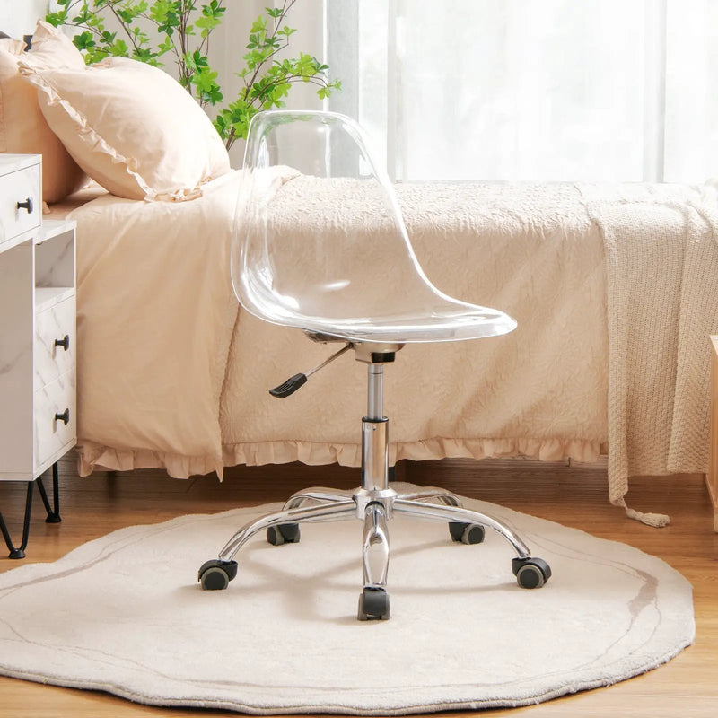 Swivel Acrylic Armless Adjustable Height Office Chair by DirectDeals