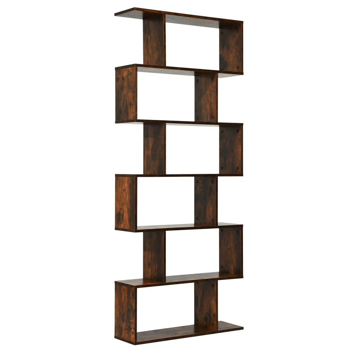 6 Tier S-Shaped Bookshelf Storage Display Bookcase Decor Z-Shelf, photo 3 of 10