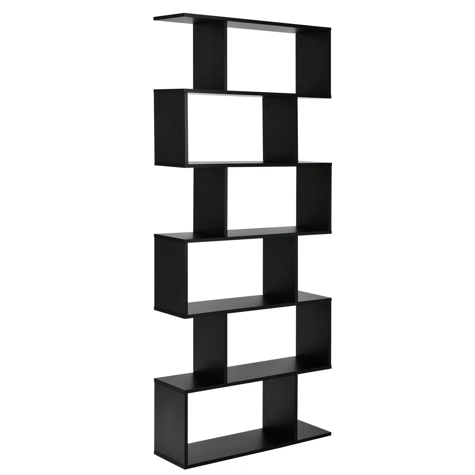 6 Tier S-Shaped Bookshelf Storage Display Bookcase Decor Z-Shelf by DirectDeals