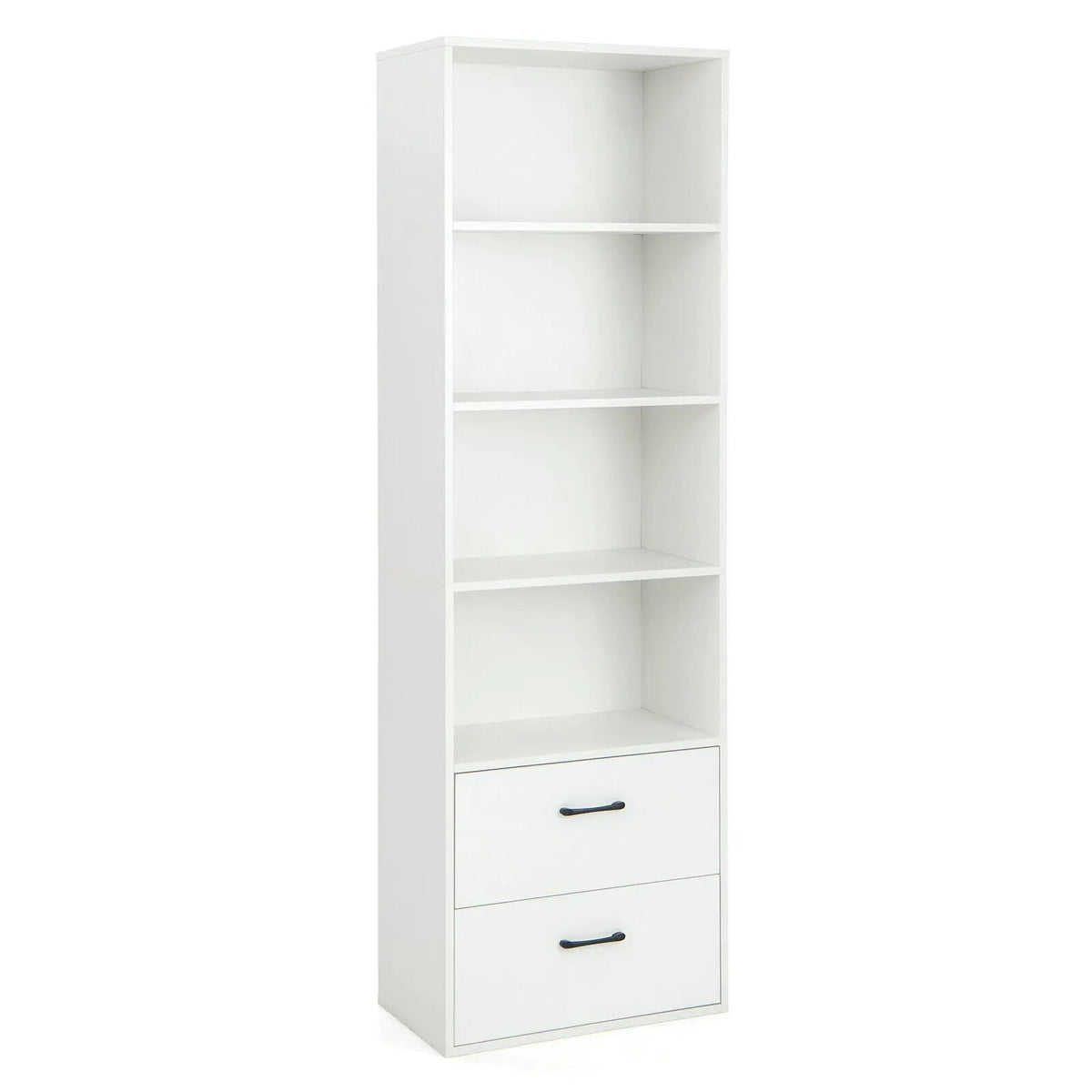 6-Tier Tall Freestanding Bookshelf with 4 Open Shelves and 2 Drawers, photo 4 of 9
