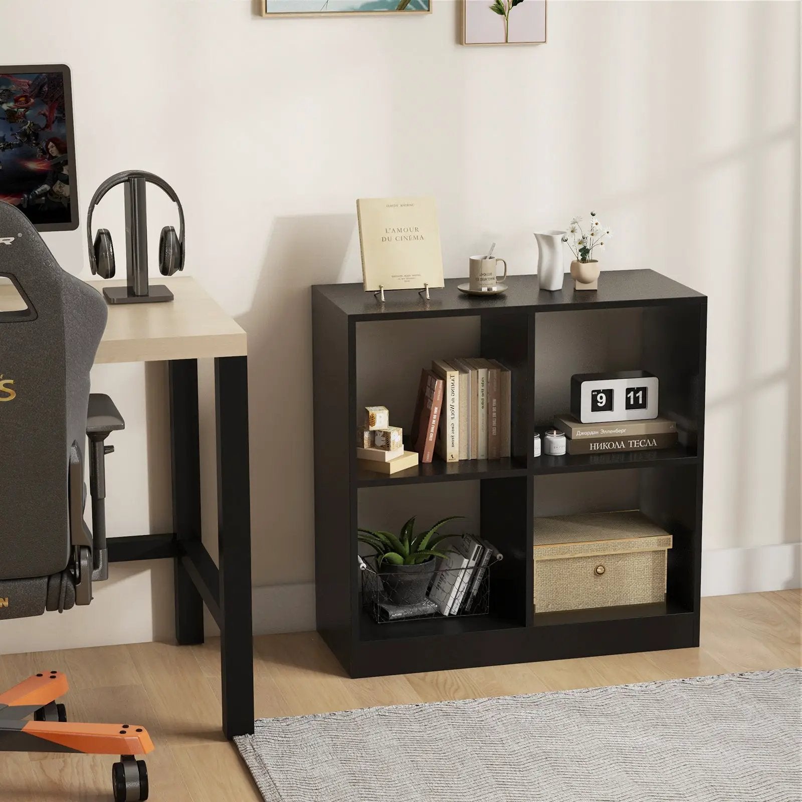 4-Cube Kids Bookcase with Open Shelves by DirectDeals