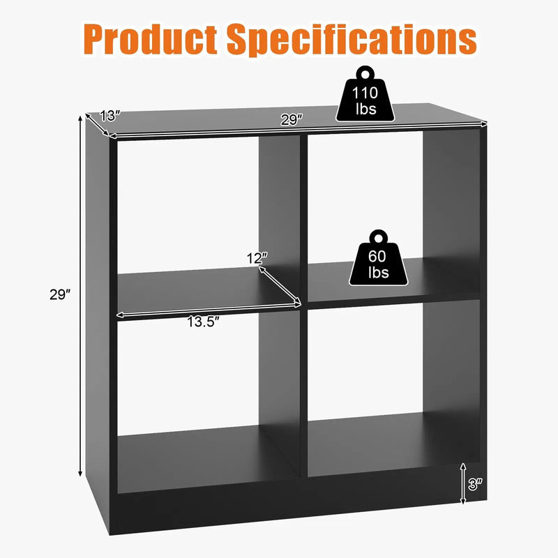 4-Cube Kids Bookcase with Open Shelves by DirectDeals