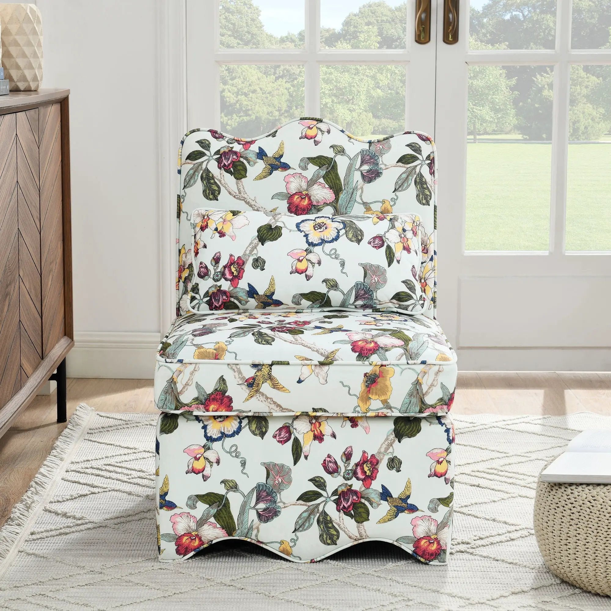 Stylish Flannel Dining Chair With Soft Cushion And Backrest by Unique Piece Furniture
