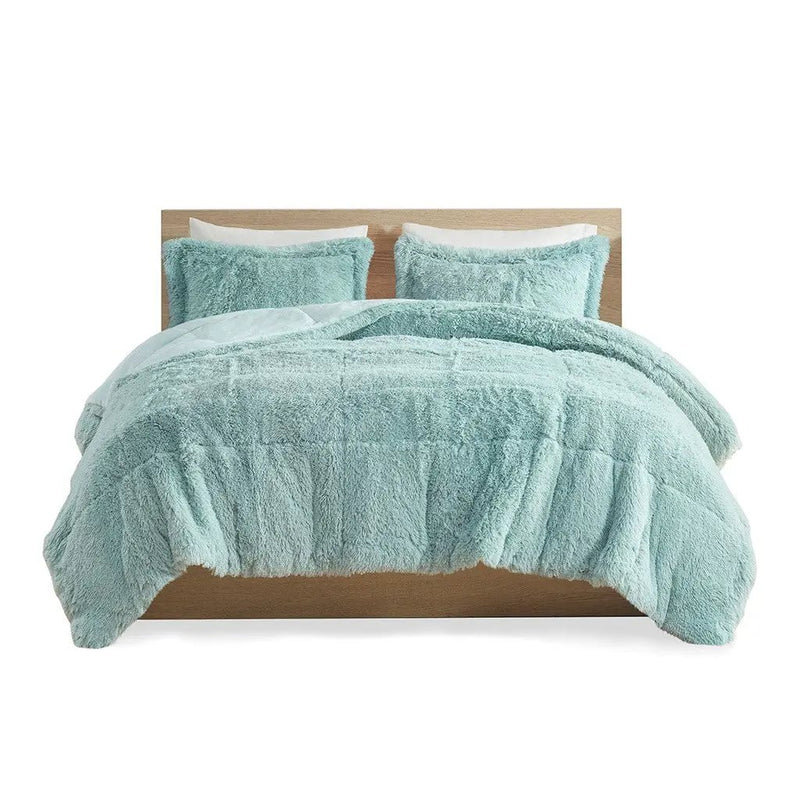 King/Cal King Shaggy Long Fur Comforter Mini Set by HouseOfZazla