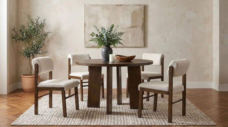Strouse 5-piece Dining Set Cream and Walnut by Unique Piece Furniture