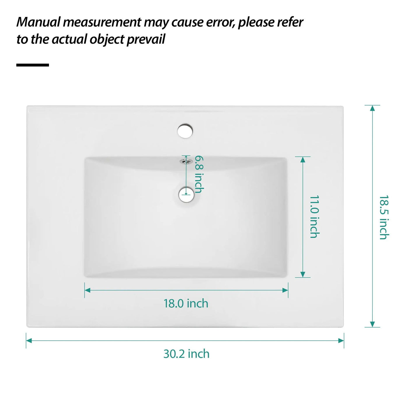 Premium Rectangular Vanity Top With Single Faucet Hole And Overflow by HouseOfZazla