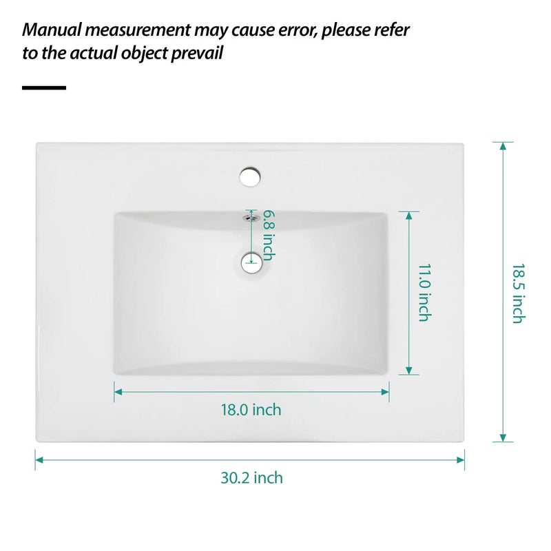 Premium Rectangular Vanity Top With Single Faucet Hole And Overflow by HouseOfZazla