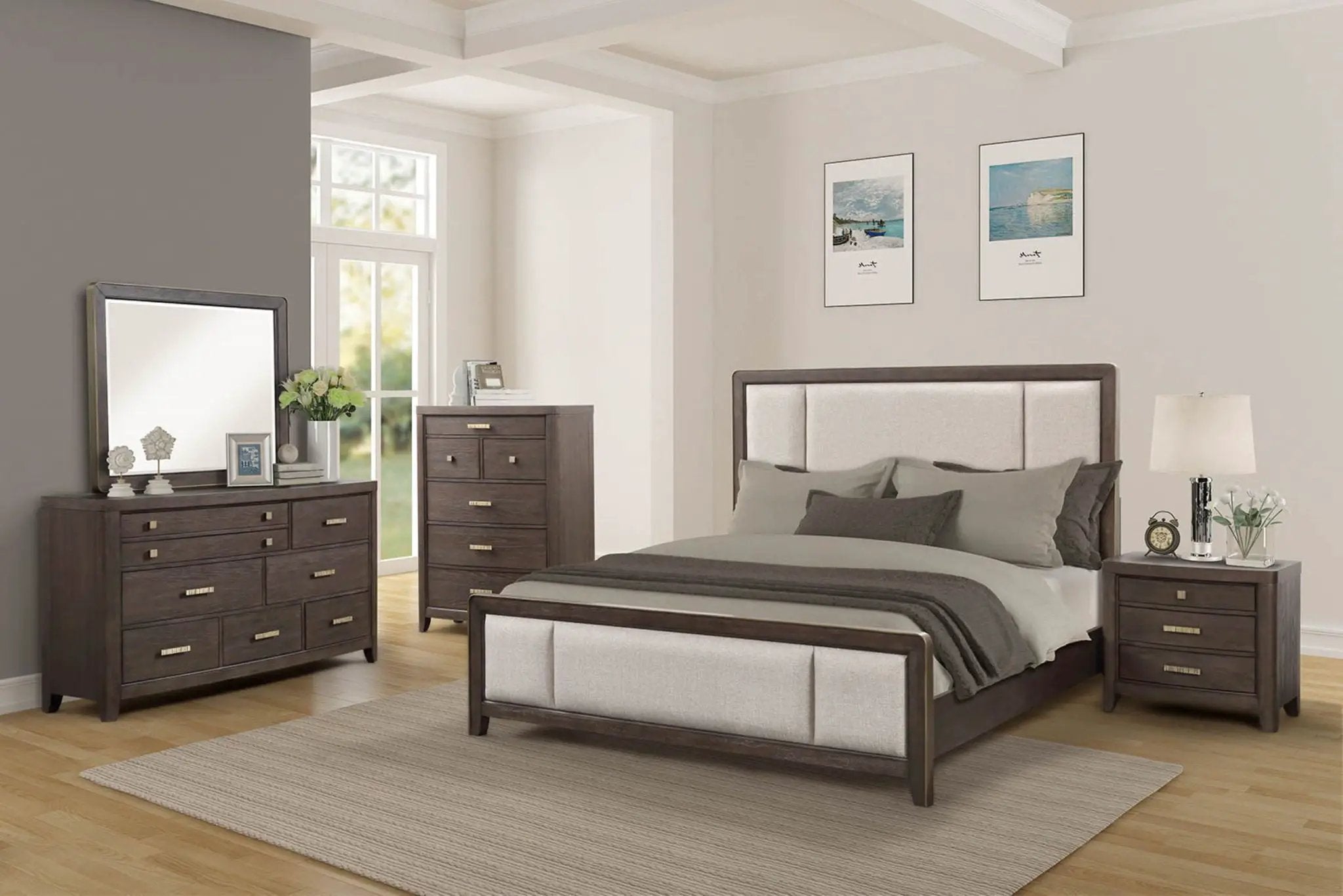 Upholstered Headboard & Footboard With Traditional Styling Bed by HouseOfZazla