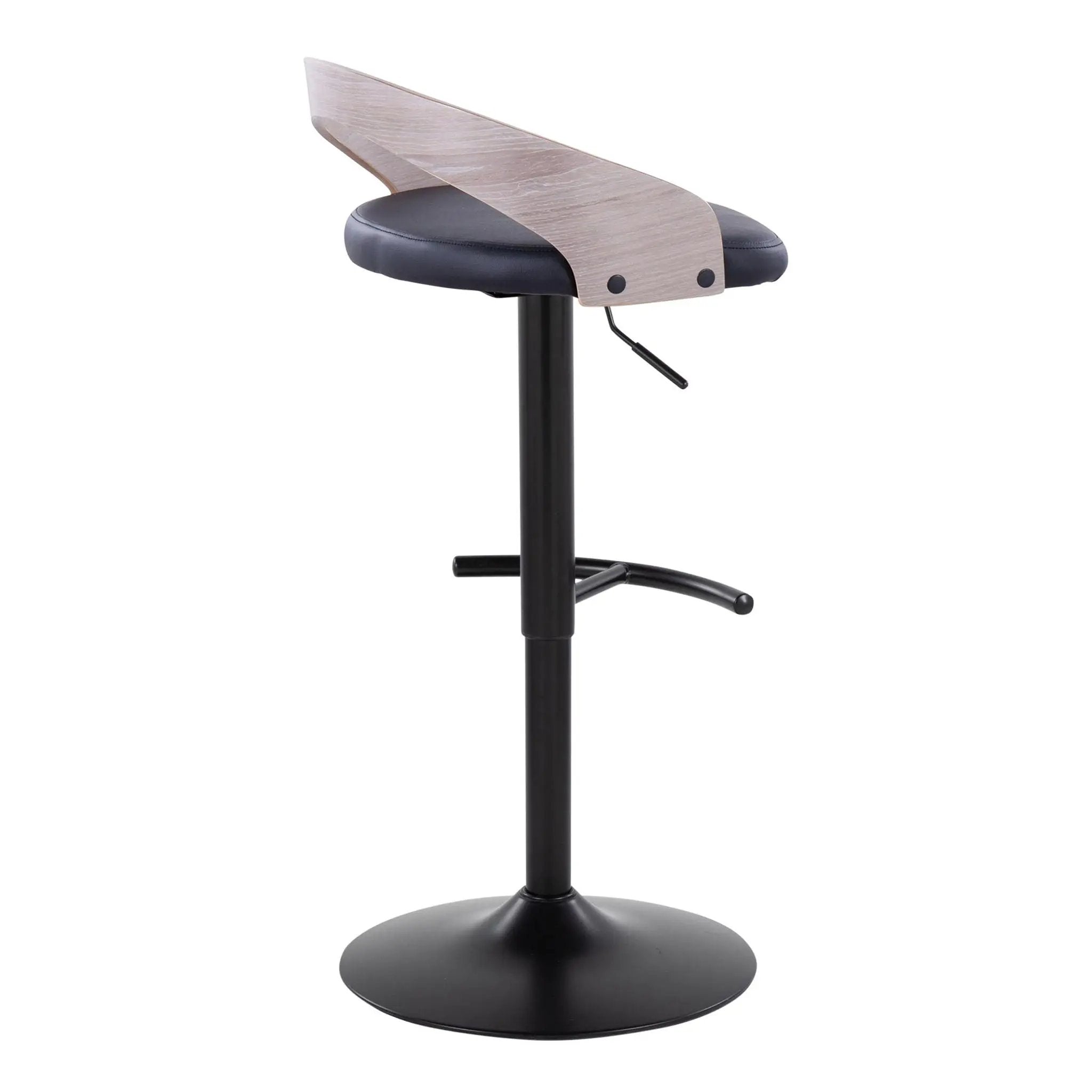 Grotto - Contemporary Adjustable Barstool With Swivel With Rounded T Footrest Elegant Design (Set of 2) by Unique Piece Furniture