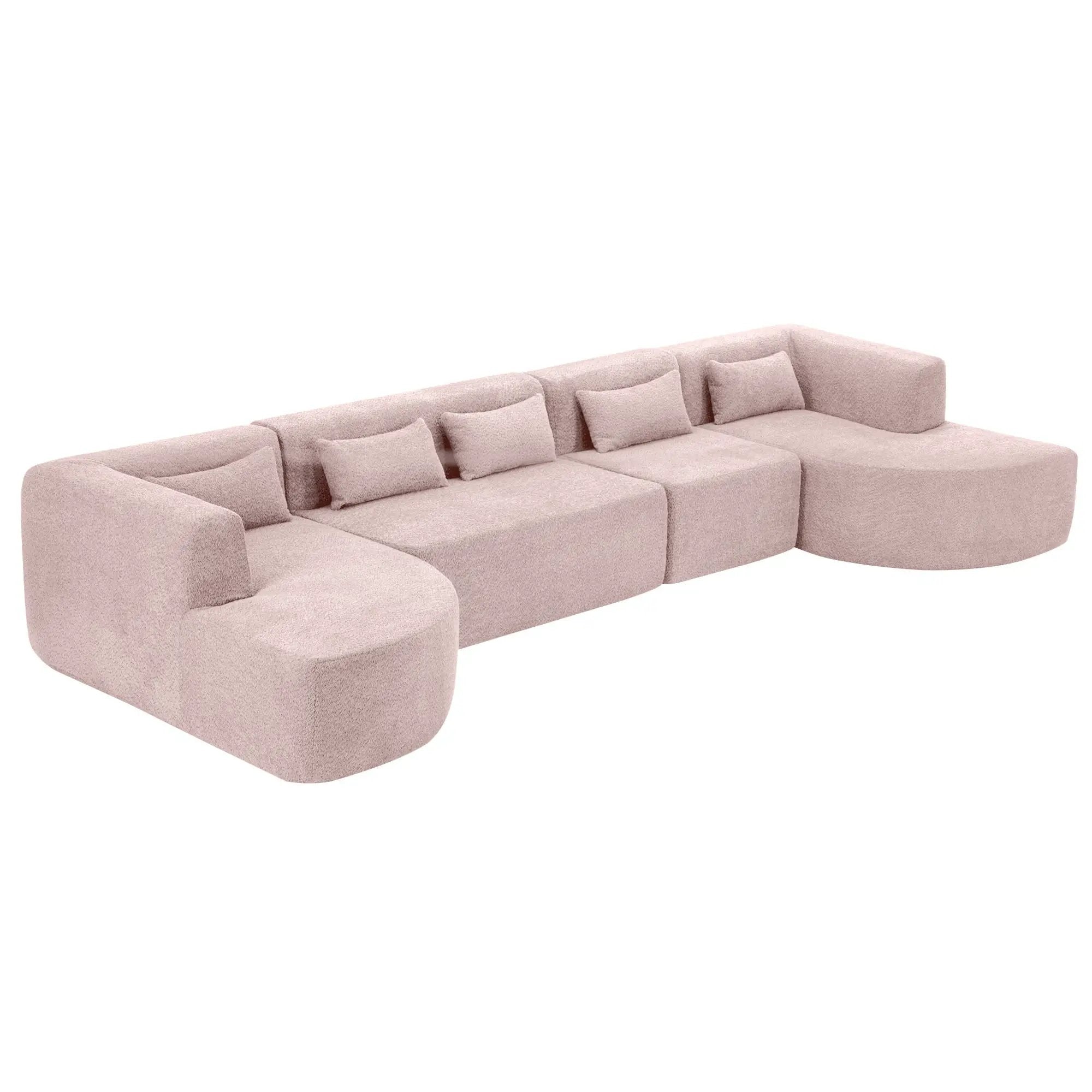 Upholstered Sofa Free Combined Sofa Couch With 2 Chaise Lounge And Five Back Pillows For Living Room by HouseOfZazla