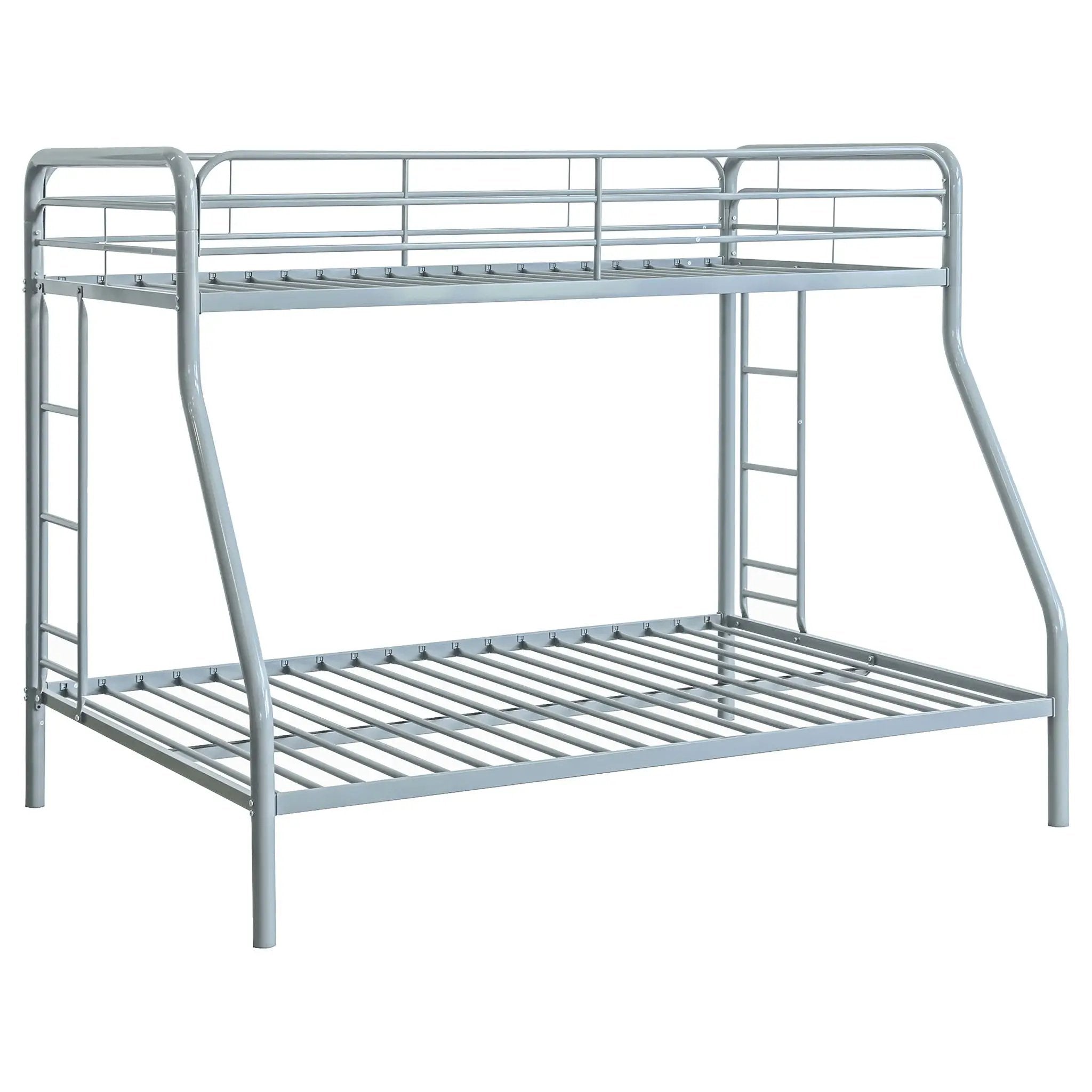 Carson Metal Twin Over Full Bunk Bed Glossy Silver by Unique Piece Furniture