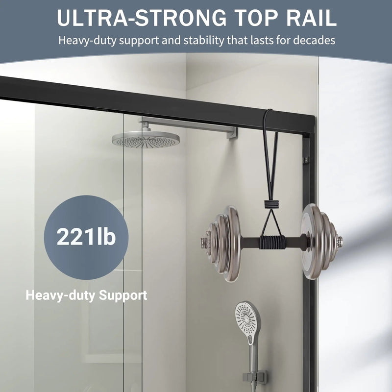 56-60 in. W x 72 in. H Double Sliding Shower Door, Semi-Frameless by HouseOfZazla