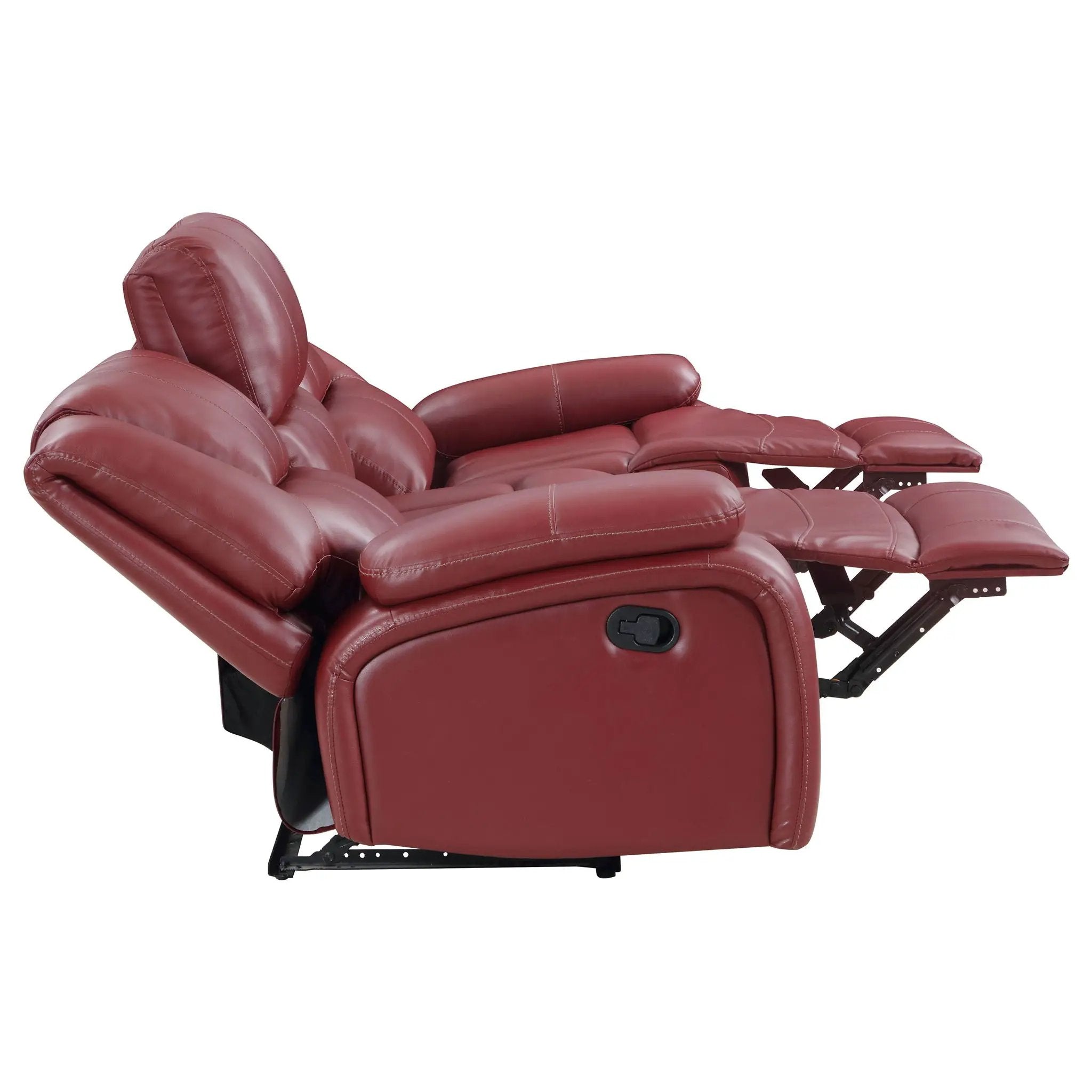 Camila 2-piece Upholstered Reclining Sofa Set Red by Unique Piece Furniture