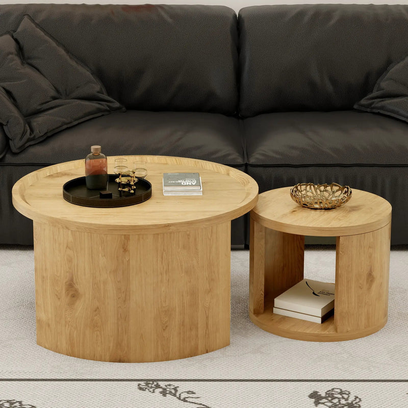 Round Nesting Coffee Table Set of 2 by HouseOfZazla