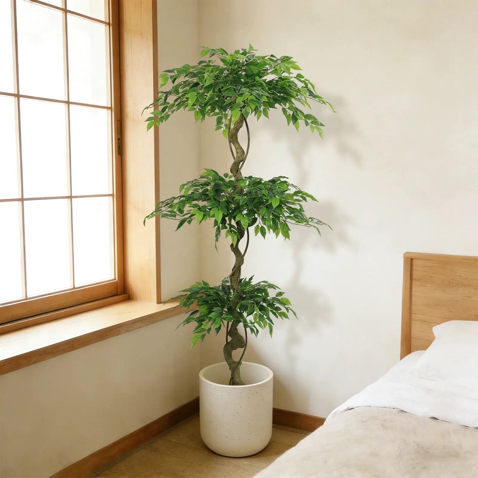 Artificial Ficus Tree With Pot For Home Decor Indoor Plant - Green by HouseOfZazla