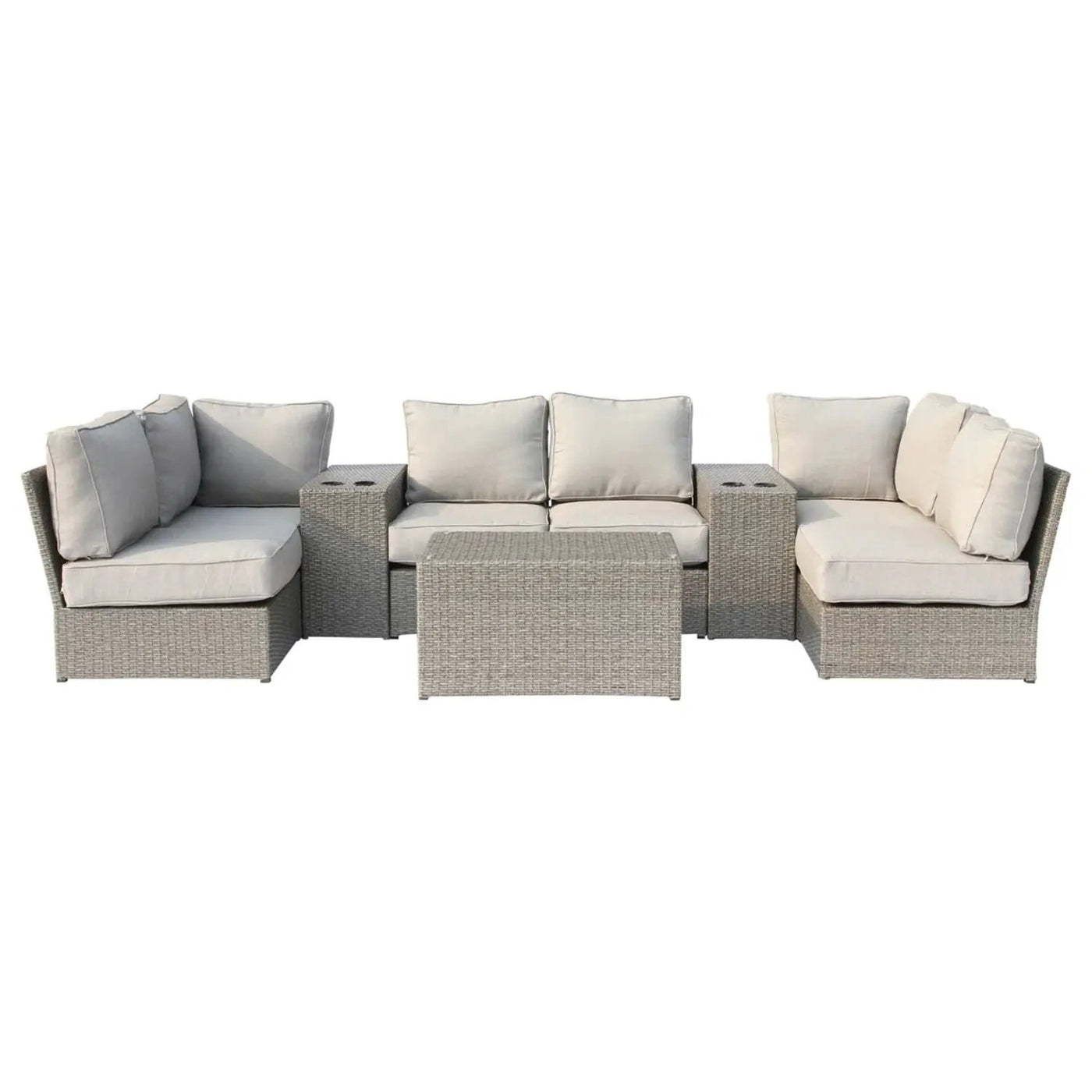 Comfortable Modern Patio Rattan Sectional Set With Cushions by HouseOfZazla