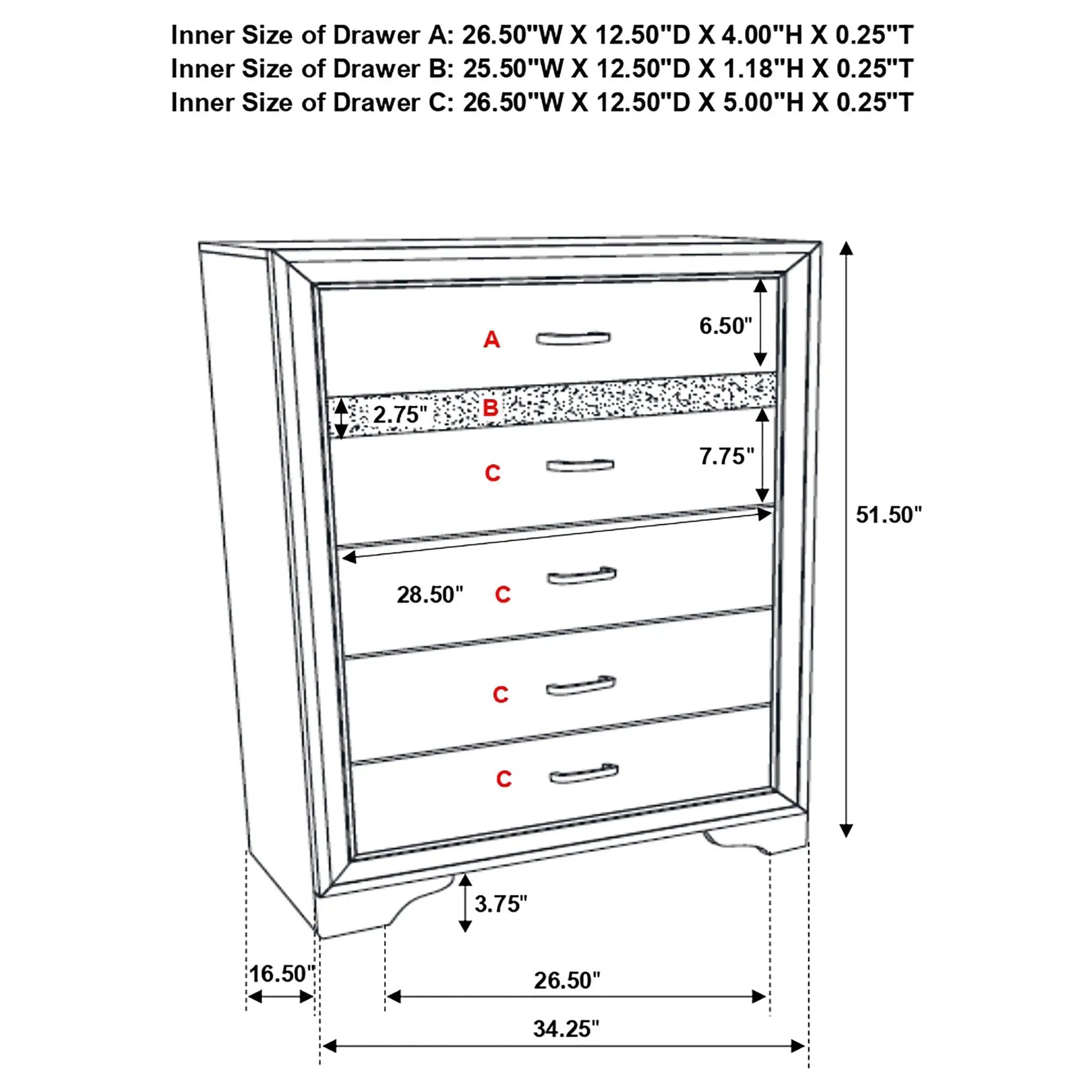 Annie - 6 Drawer Bedroom Chest