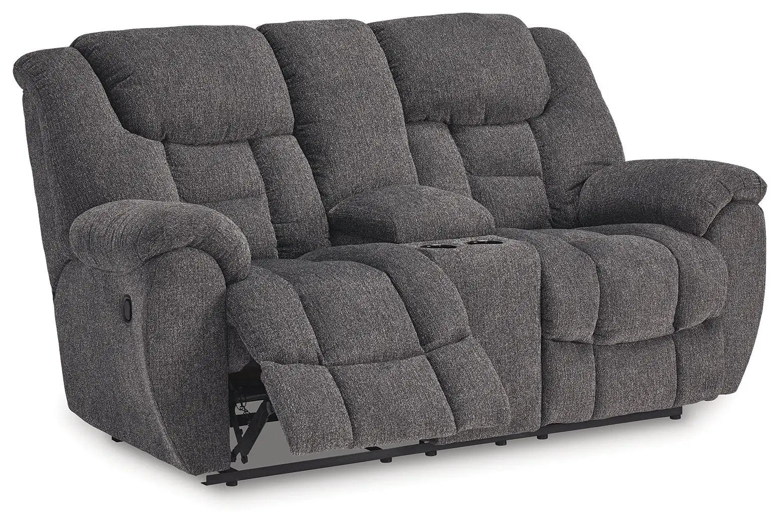 Foreside - Dbl Reclining Loveseat with Console - Charcoal by Unique Piece Furniture