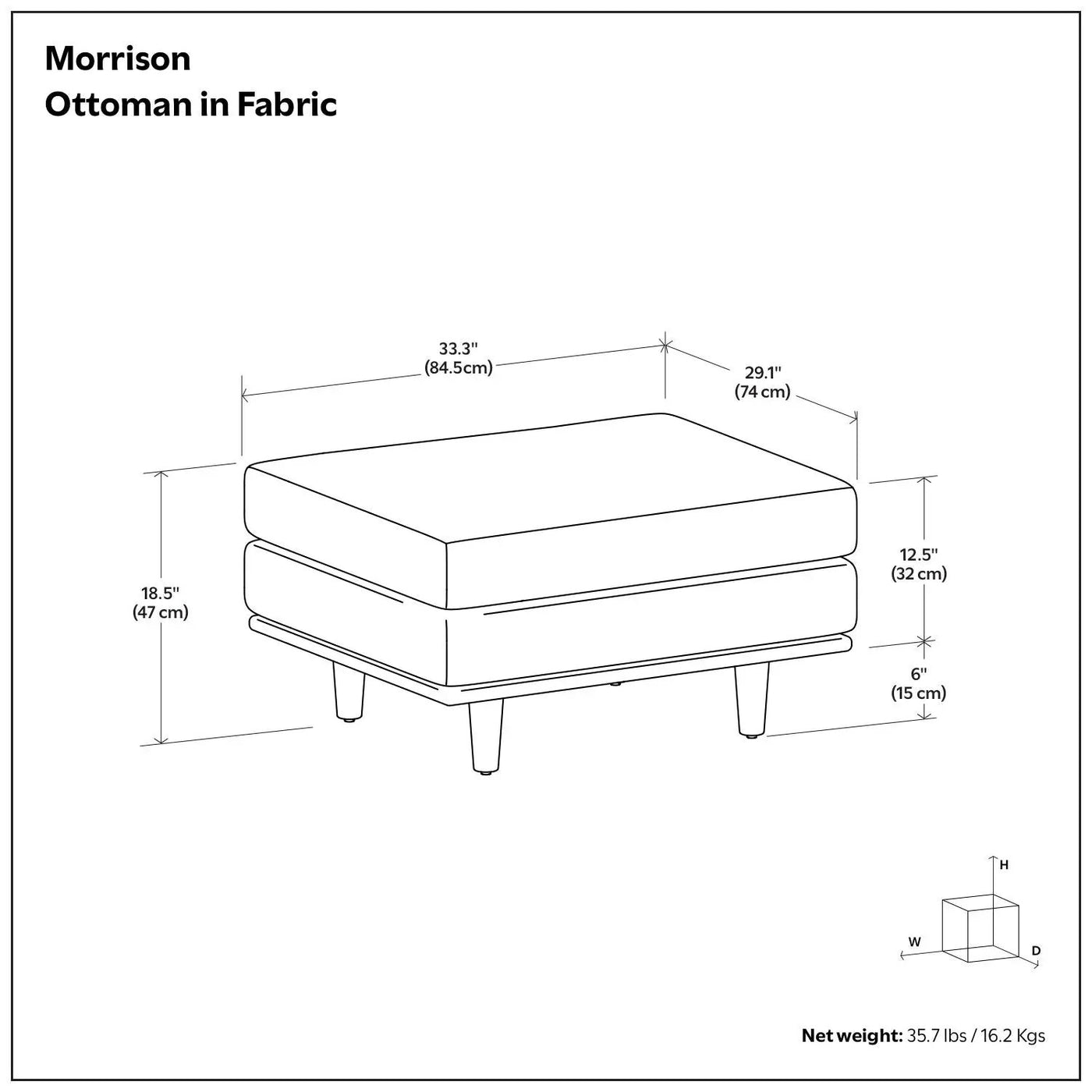 Morrison - Handcrafted Ottoman by Unique Piece Furniture