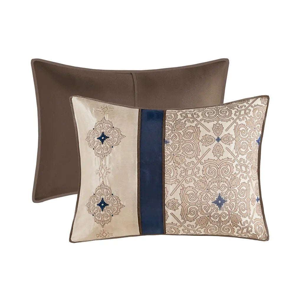 King 7 Piece Jacquard Comforter Set with Throw Pillows by HouseOfZazla