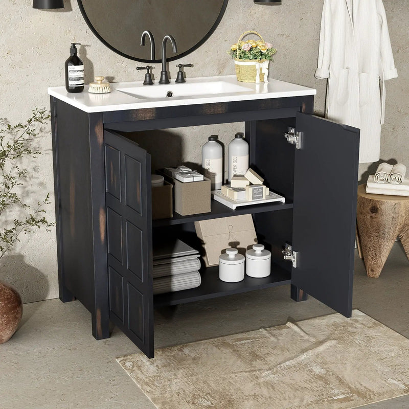 Bathroom Vanity Organizer With Sink, Combo Cabinet Set, Bathroom Storage Cabinet by Unique Piece Furniture