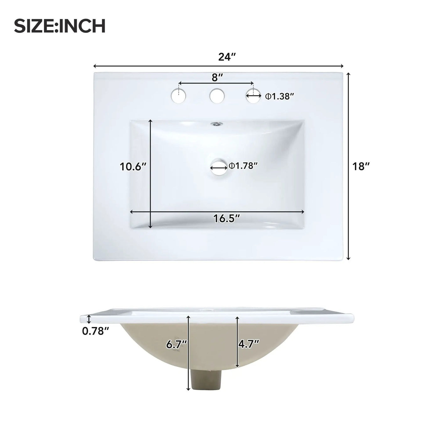 Elegant Bathroom Vanity With Ceramic Sink, Soft Close Doors And Drawers, Double Storage Racks by HouseOfZazla