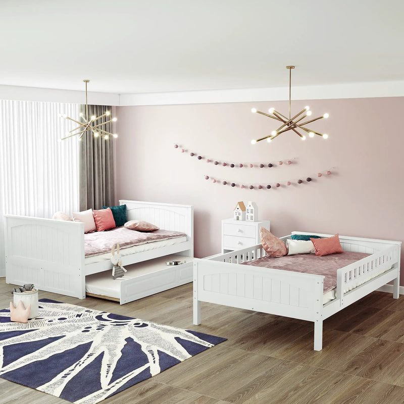 Bunk Bed With Twin Size Trundle, Guardrails by Unique Piece Furniture