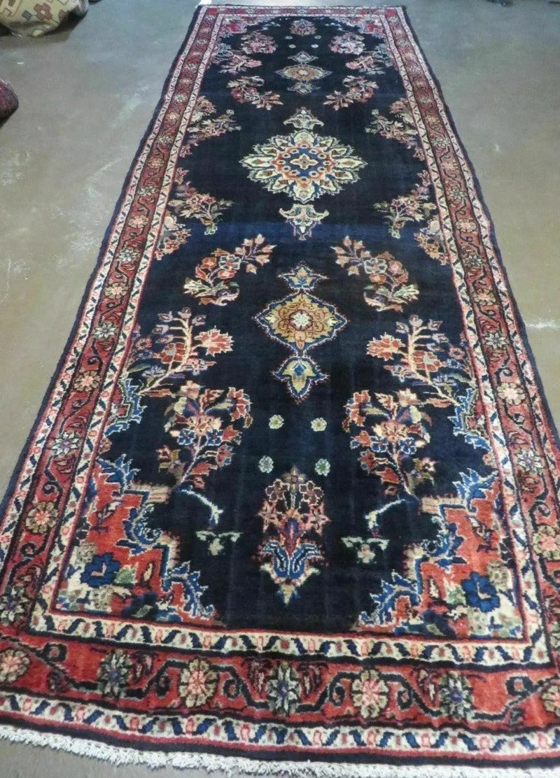 Persian Runner Rug 4x11, Navy Blue Antique Lilihan Runner by Jewel Rugs