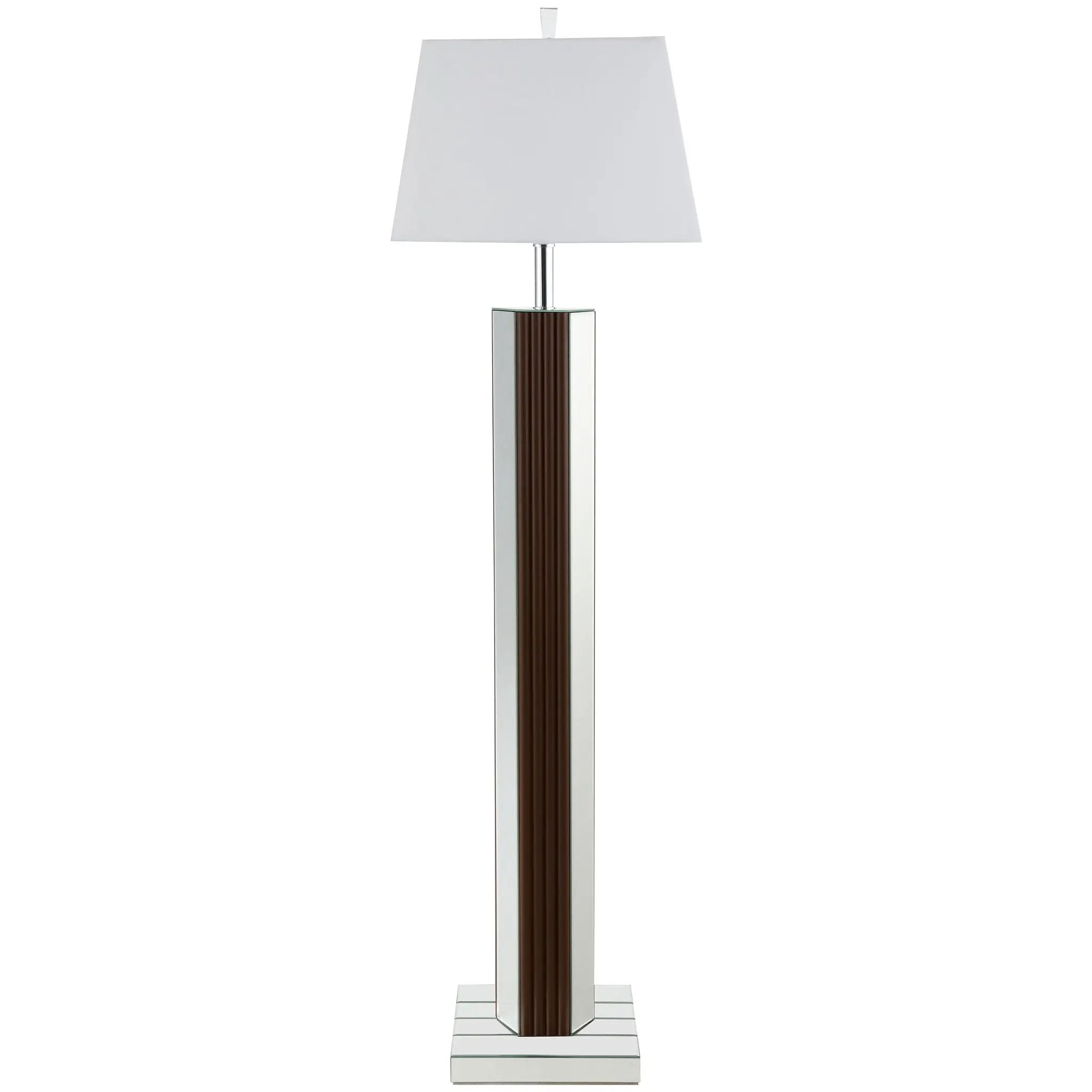 Elena 67-inch Square Tapered Mirrored Floor Lamp Brown by Unique Piece Furniture