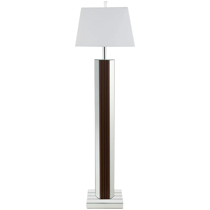 Elena 67-inch Square Tapered Mirrored Floor Lamp Brown by Unique Piece Furniture