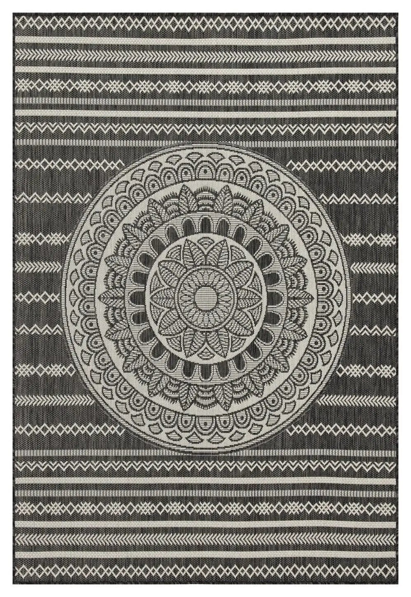 Sunshine - 5'3" X 7'3" Indoor, Outdoor Area Rug - Anthracite - Polypropylene by Unique Piece Furniture
