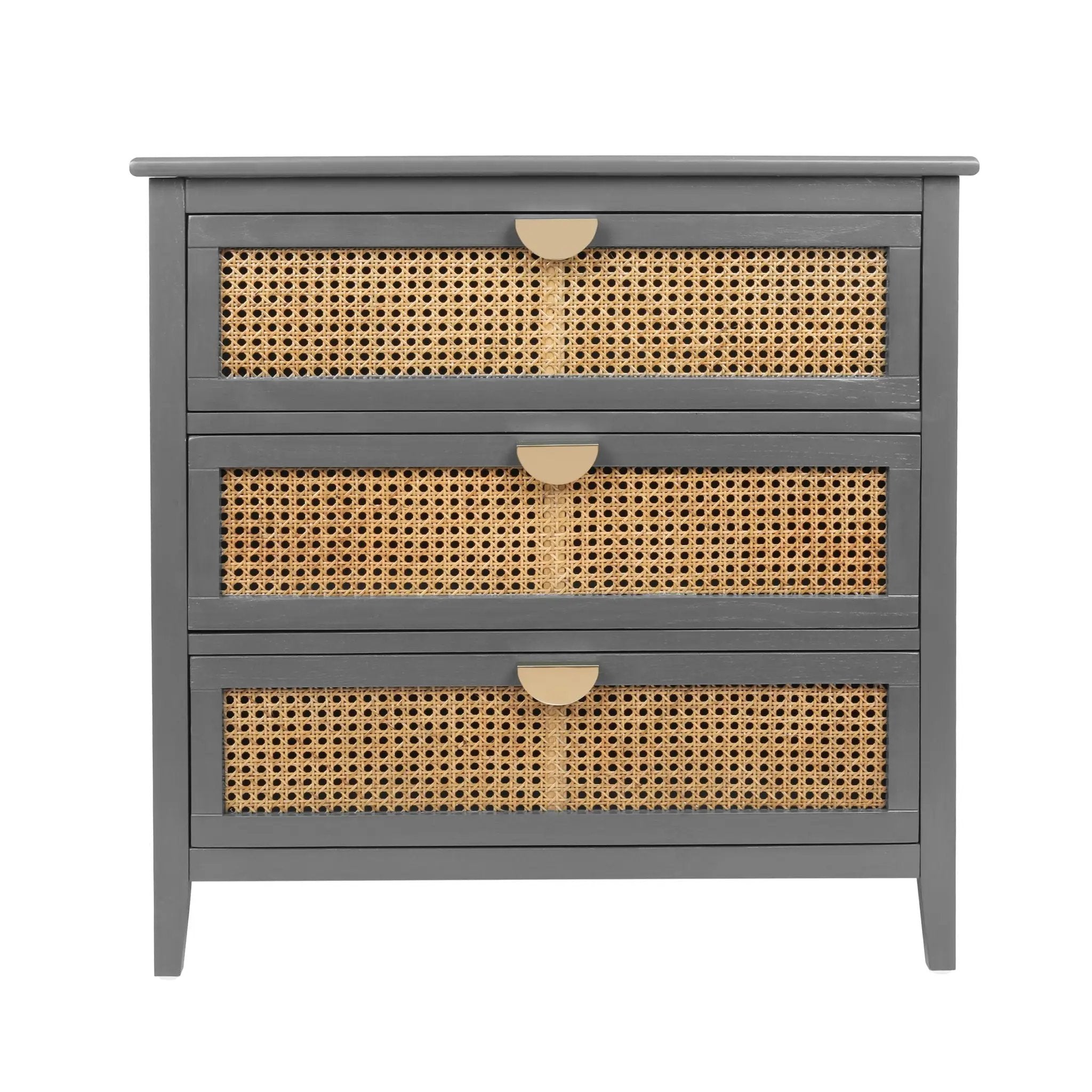 3 Drawer Cabinet, Natural Rattan, American Furniture by HouseOfZazla