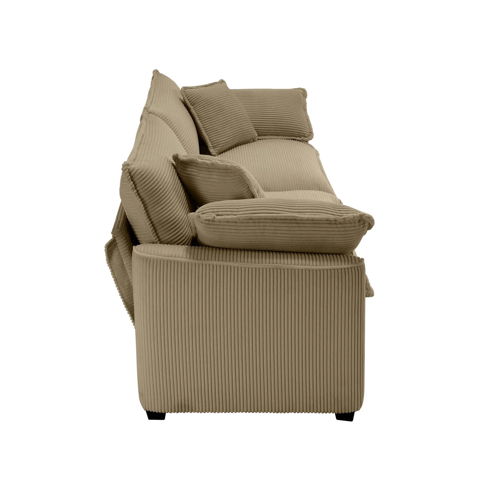 Modern 2 Seater With 4 Pillows, Upholstered Deep Seating Loveseat by HouseOfZazla
