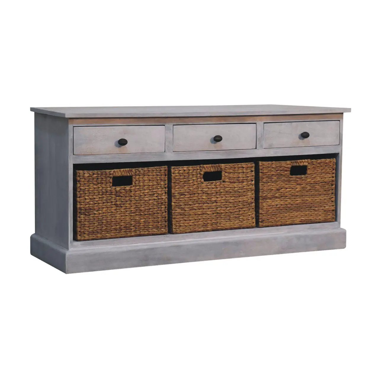 Basket Storage Cabinet - Gray Ash by Unique Piece Furniture