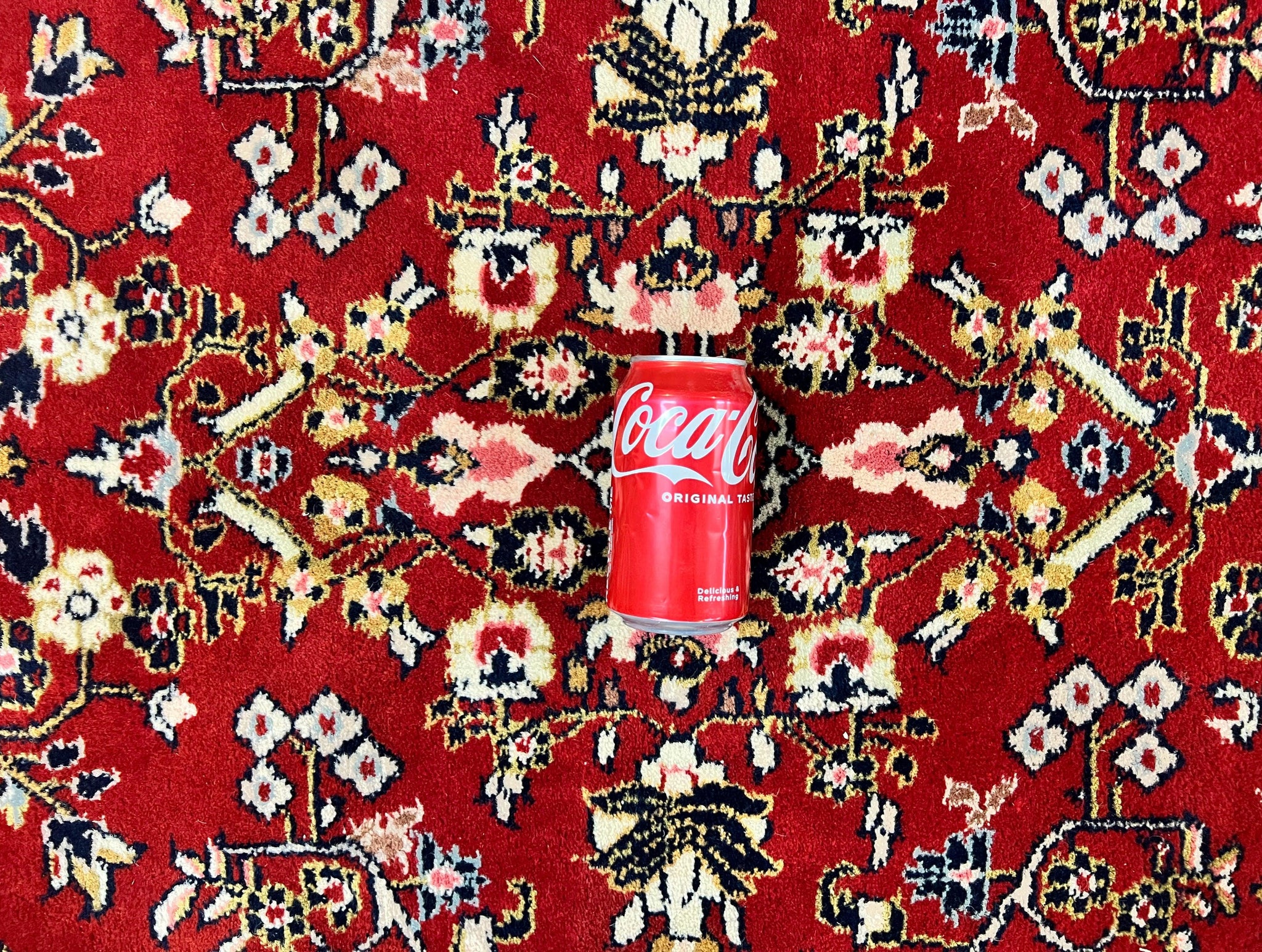 Indo Persian Sarouk Rug 8x10, Red, Floral Allover, Handmade Vintage Wool Carpet, Traditional Rug by Jewel Rugs