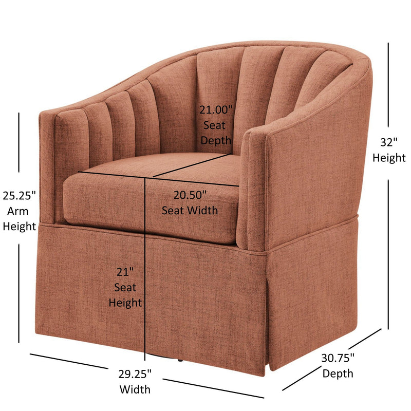 Solitude - Skirted Swivel Accent Chair With Hemp Like by HouseOfZazla