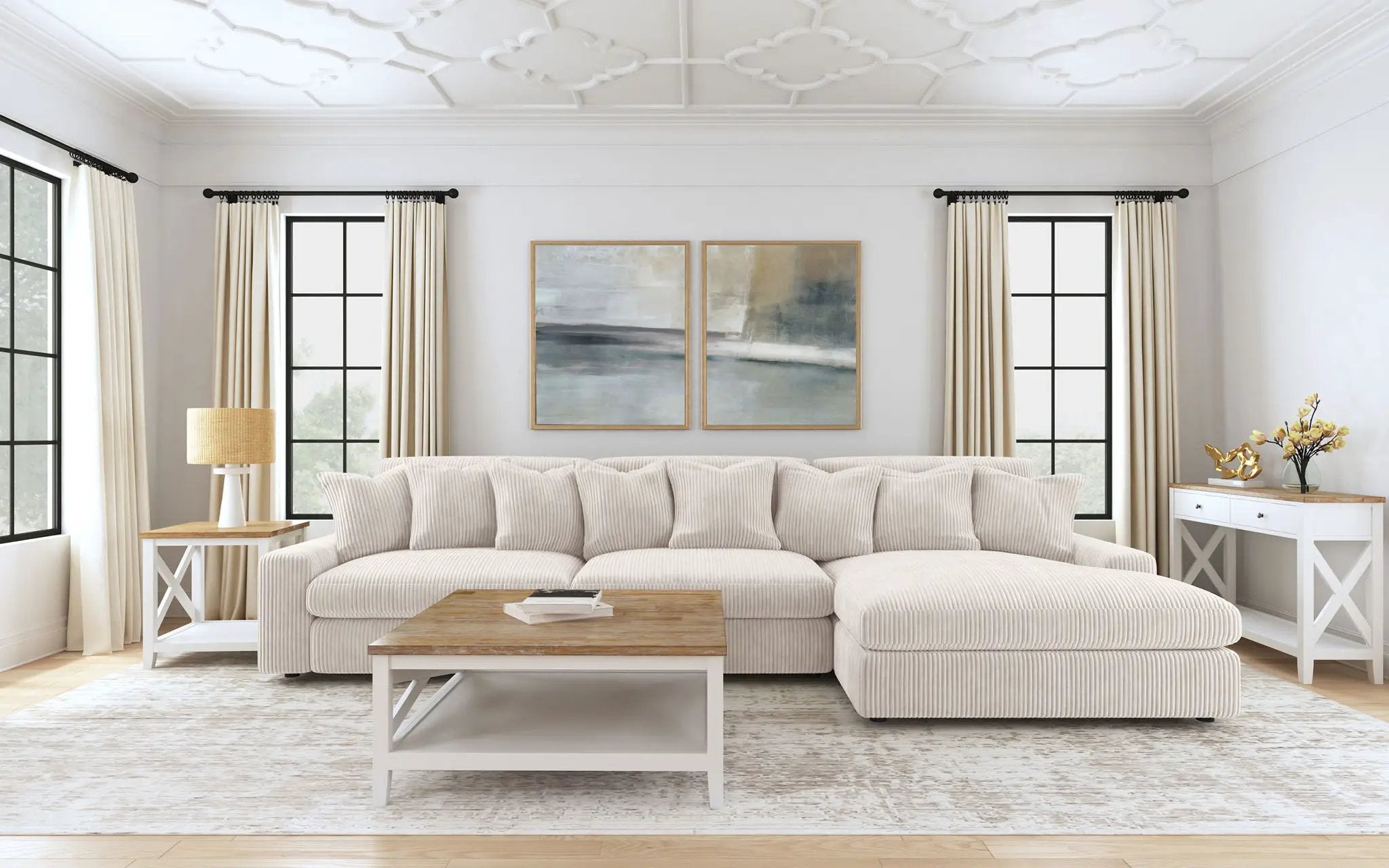 Blaine Upholstered Reversible Chaise Sectional Sofa Sand by Unique Piece Furniture