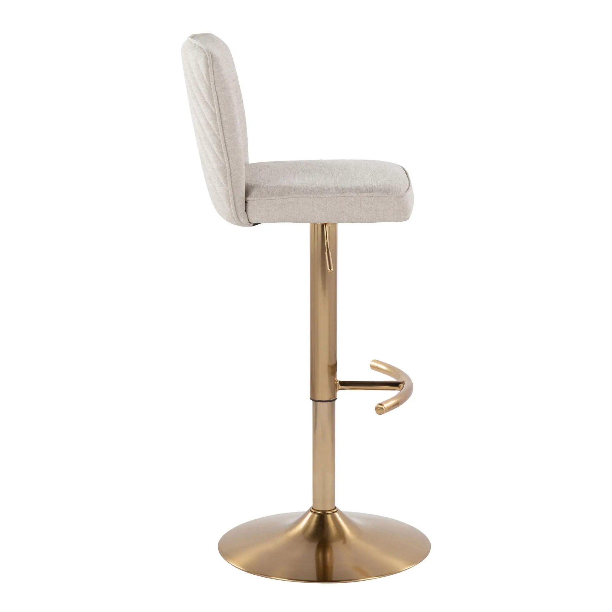 Henry - Contemporary Adjustable Barstool With Swivel With Rounded T Footrest (Set of 2) by Unique Piece Furniture