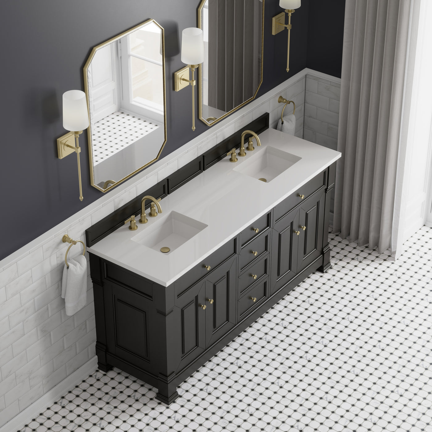James Martin Brookfield 72" Double Bathroom Vanity, Black Onyx, view 32